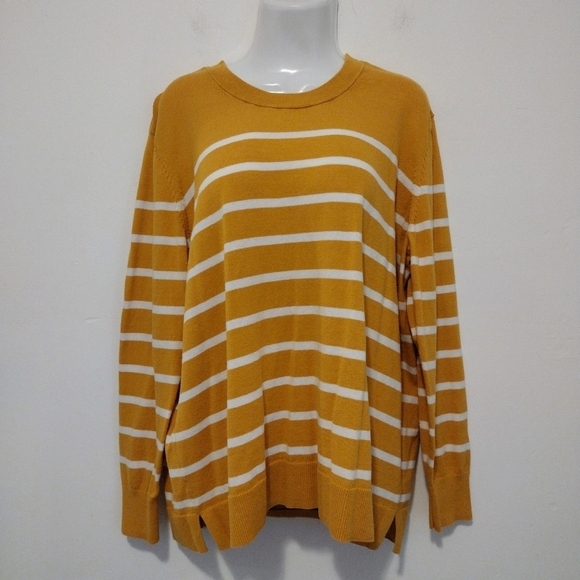 Gap - Striped Mustard Yellow Crewneck Sweater - Picture 16 of 16